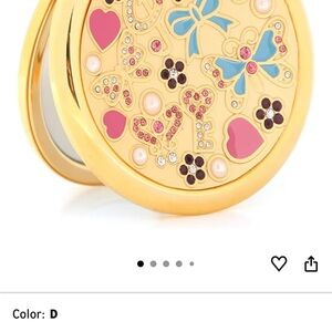 Gold Compact Mirror with Colorful Accents